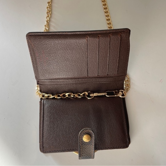 Louis Vuitton Brown Damier Porte-Monnaie Viennois Crossbody Wallet Purse - Picture 5 of 16